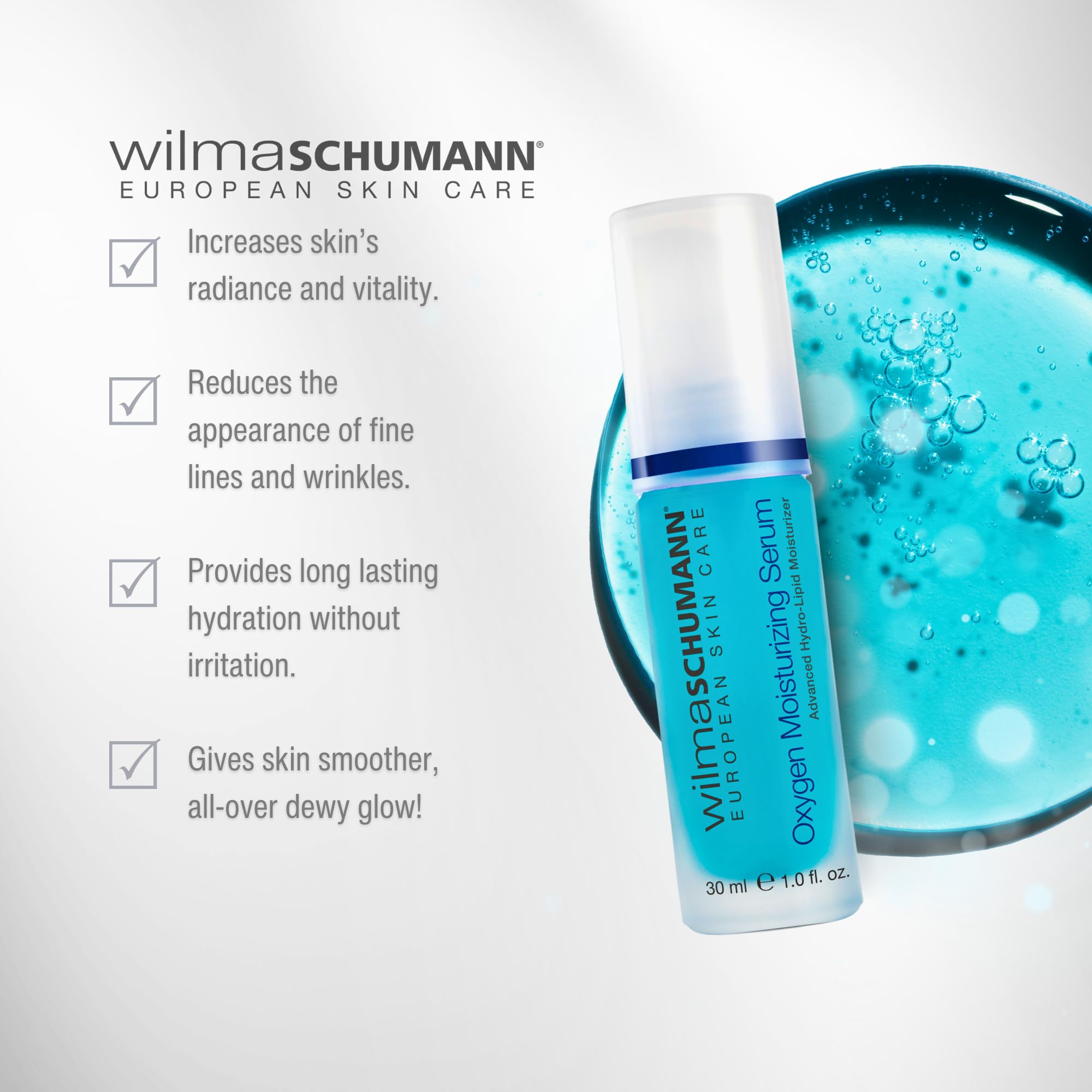 Oxygen Moisturizing Face Serum - Hydrating Facial Treatment with Hyaluronic Acid - 1 oz - Anti-Aging & Dry Skin Relief for Day & Night Skincare Routine