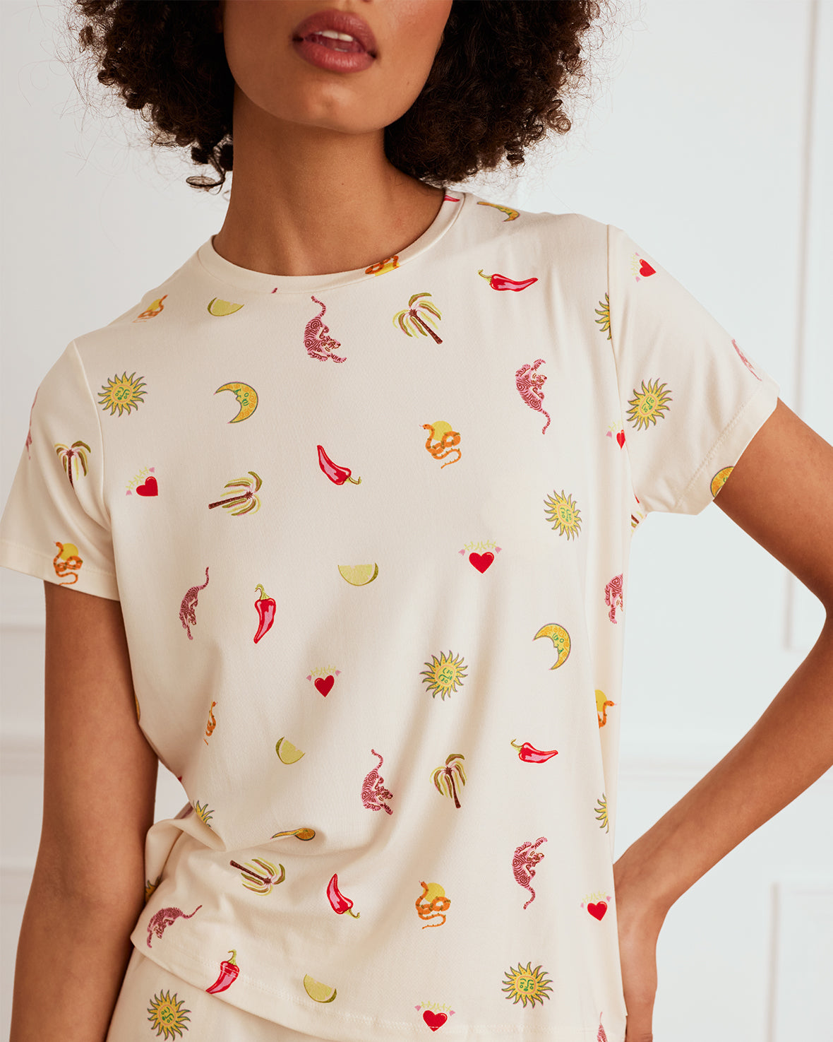 Desert Icons Print Short Pajama Set - Soft Cotton Sleepwear for Women - Perfect for Summer Nights & Lounge Wear