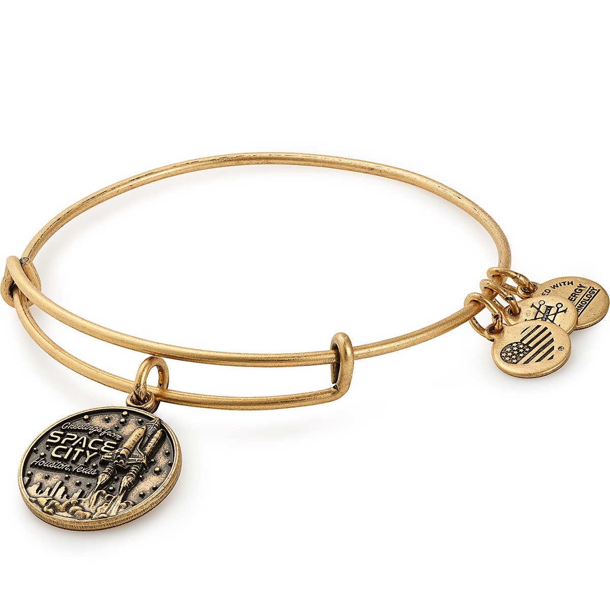 Houston Texas 'Space City' Charm Bangle Bracelet - Stylish NASA-Inspired Jewelry for Women - Perfect for Space Enthusiasts, Gifts & Everyday Wear