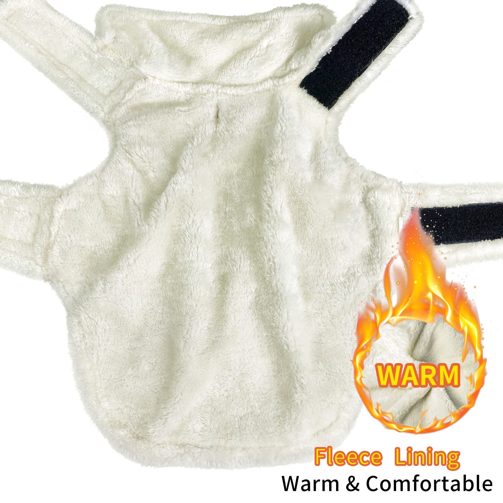 Malier Classic Plaid Fleece Dog Winter Coat - Windproof Warm Pet Jacket with Pocket for Small Medium Large Dogs | Cold Weather Apparel for Outdoor Walks & Winter Adventures (White, Small)