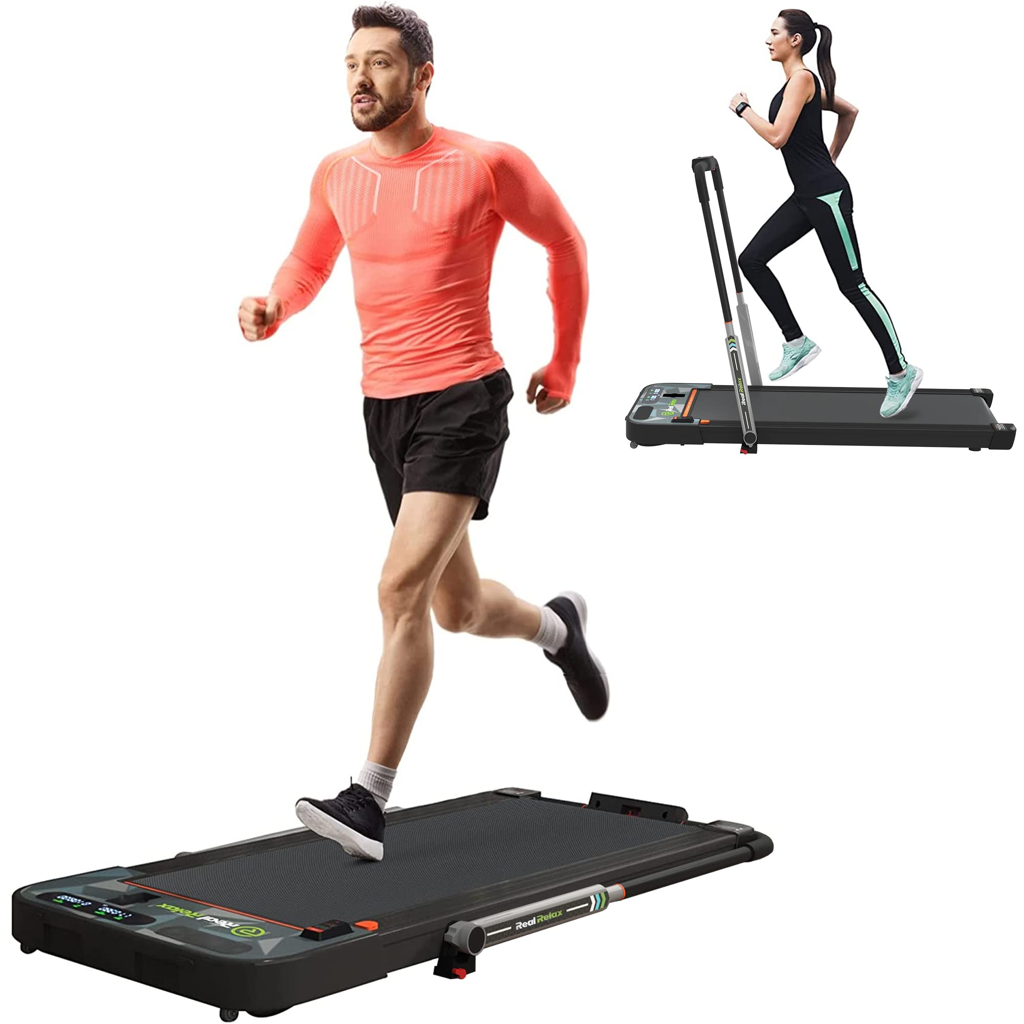 Real Relax Under Desk Electric Treadmill with Bluetooth Speaker & Remote Control - Foldable Walking Machine for Home Office, Workout While Working | Perfect for Small Spaces & Standing Desks