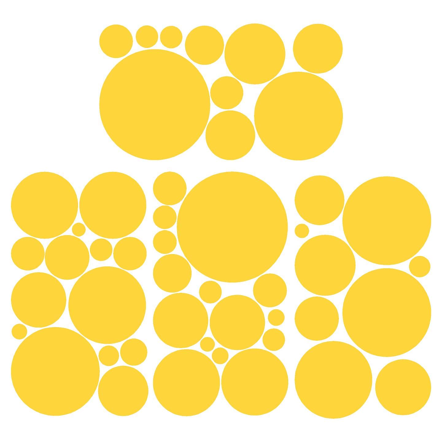 Polka Dot Wall Decals - Nursery Decor Stickers (32pcs, Yellow) for Kids Room