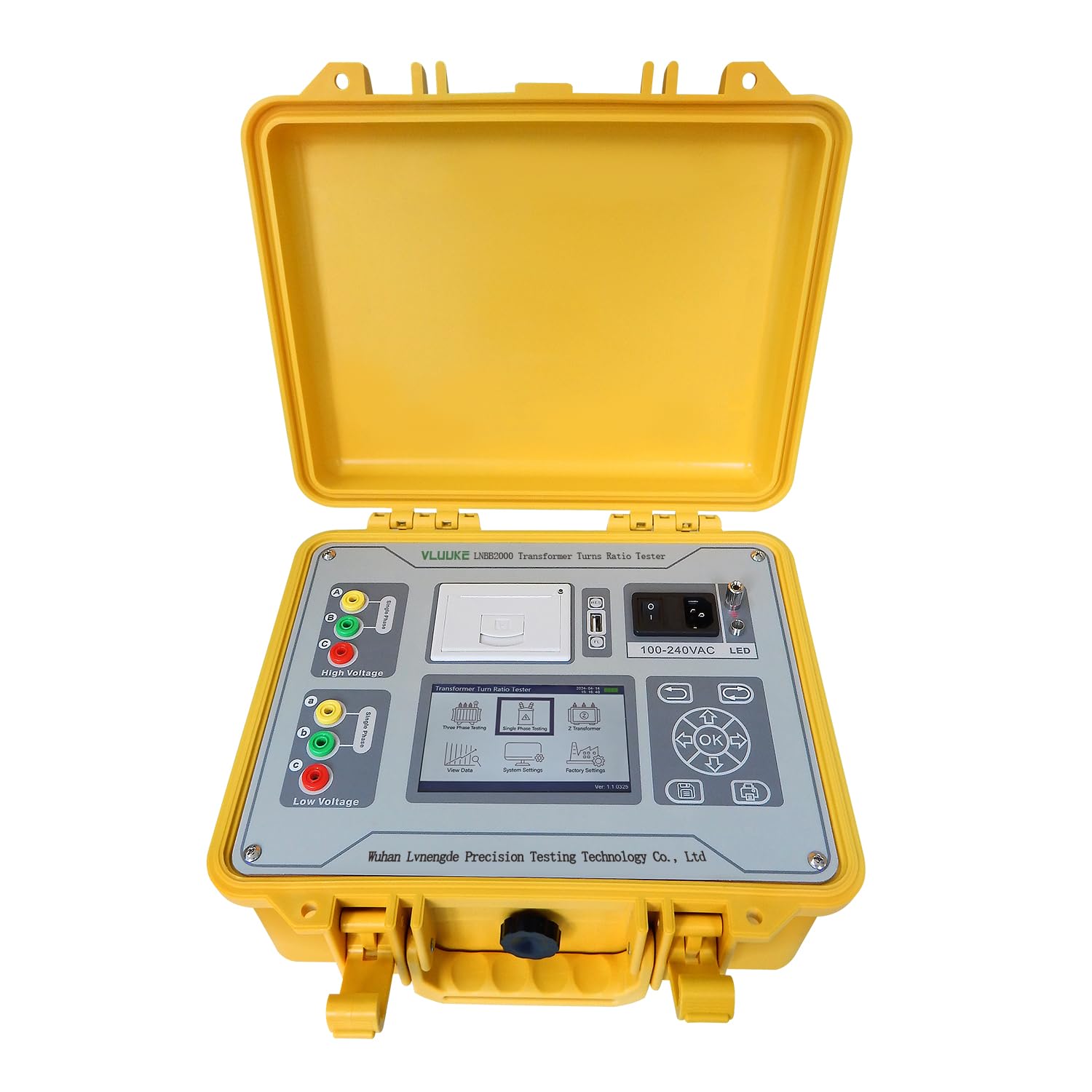 High Accuracy Transformer Turns Ratio Tester - Single & Three Phase Transformer Testing Device with LCD Display for Power Grid Maintenance & Electrical Equipment Diagnosis