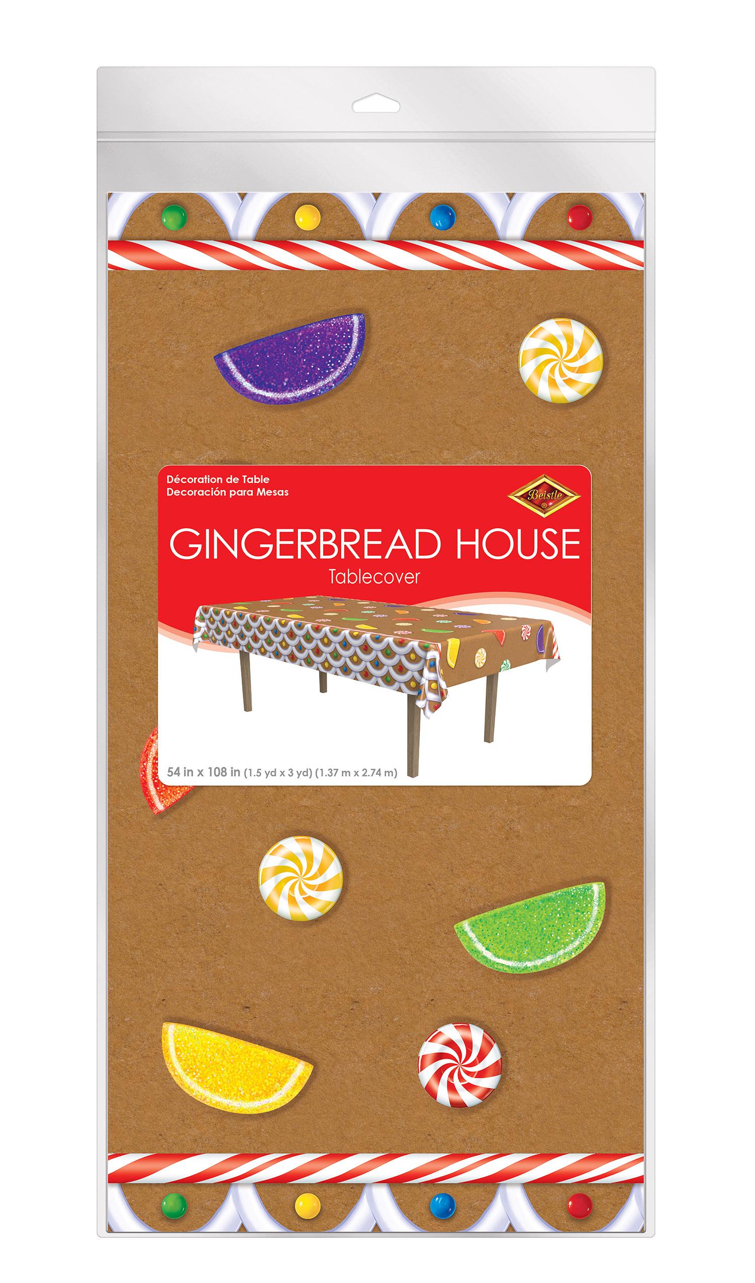 12 Pack Beistle Christmas Gingerbread House Table Cover - Holiday Party Decorations for Festive Gatherings, Family Dinners & Christmas Celebrations