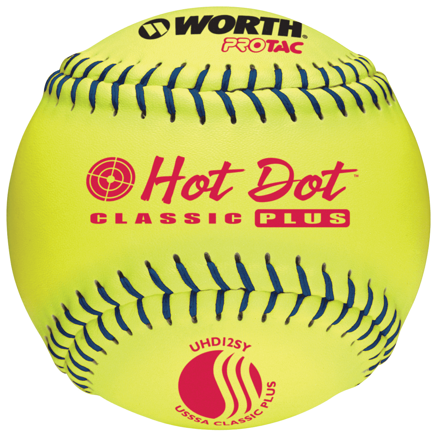 Worth Hot Dot Pro Tac .52 275 USSSA Softball - 12 Inch Softballs (Dozen) UHD12SY - Perfect for Fastpitch, Slowpitch & Competitive Softball Games
