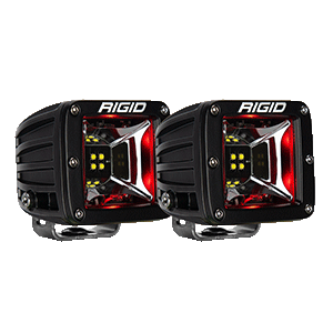 RIGID INDUSTRIES RADIANCE SCENE LIGHTS - Black Surface Mount Pair with Red LED Backlight | Off-Road Lighting for Trucks, Jeeps & ATVs