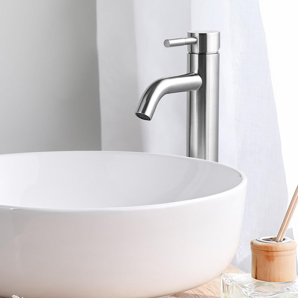 Aquaterior Modern Tall Bathroom Vessel Faucet 12 Inch - Sleek Single Hole Sink Faucet for Bathroom Vanity, Powder Room & Guest Bath | Perfect for Contemporary Home Decor