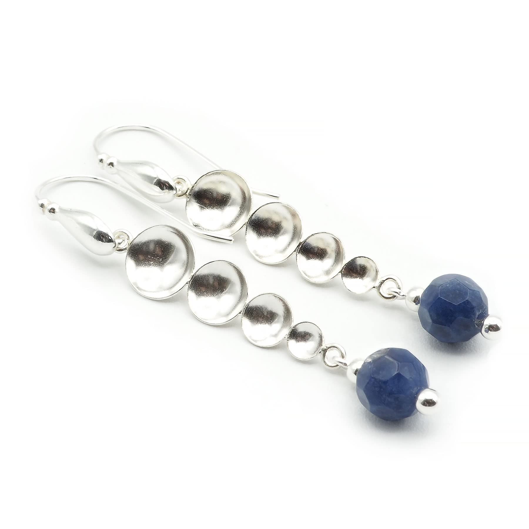 Natural Sodalite Gemstone 925 Sterling Silver Earrings for Women – Elegant Handmade Jewelry for Gifts, Parties & Everyday Wear