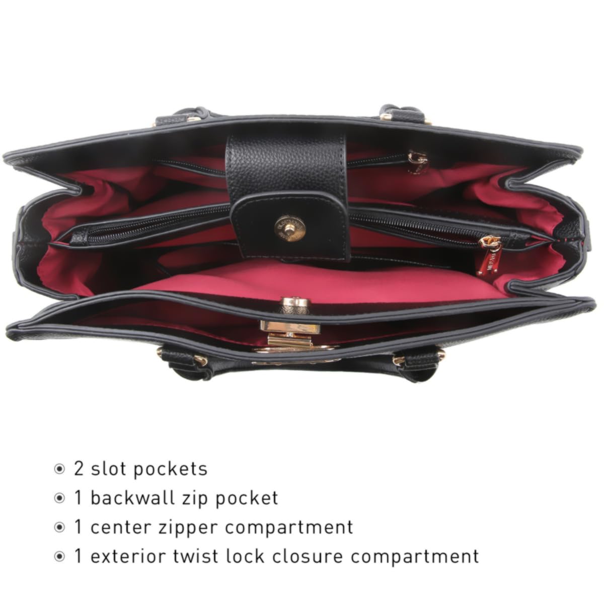 Stylish Dasein Women's Handbags & Purses - Elegant Work Tote, Satchel & Shoulder Bag with Matching Clutch for Office, Travel & Everyday Use