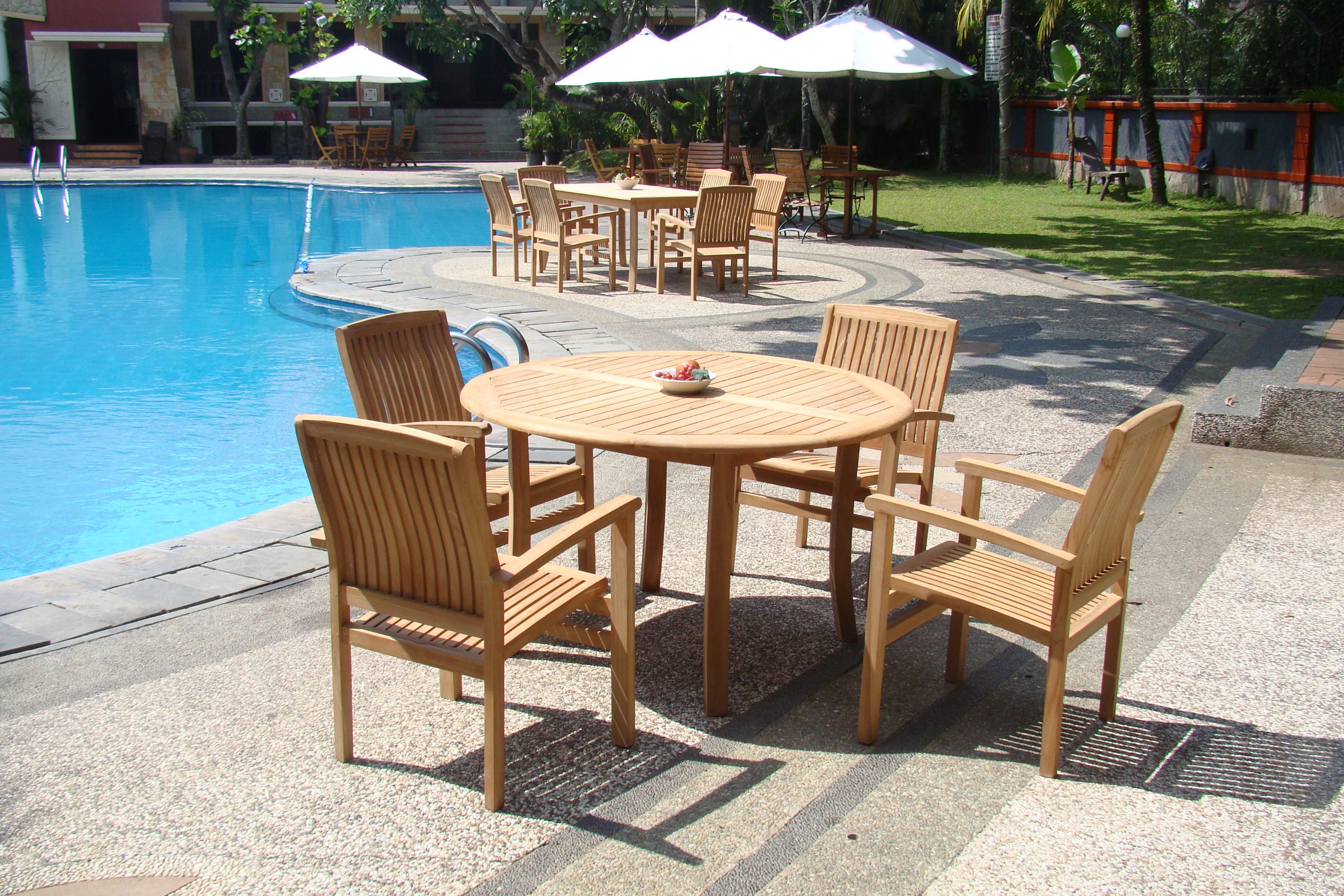 Premium 5-Piece Teak Wood Outdoor Dining Set - 48