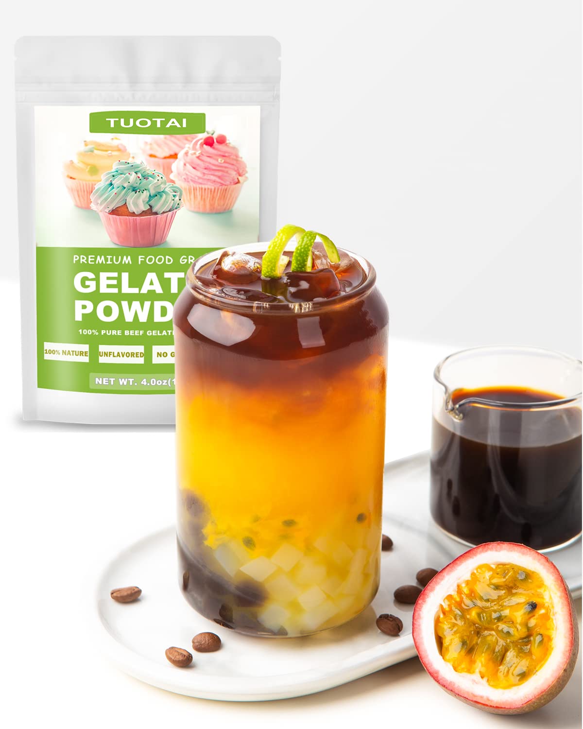 Unflavored Gelatin Powder 4oz - Food Grade for Baking, Jelly, Marshmallow, Cake & Desserts - Perfect for Homemade Gummies, Yogurt & Protein Shakes