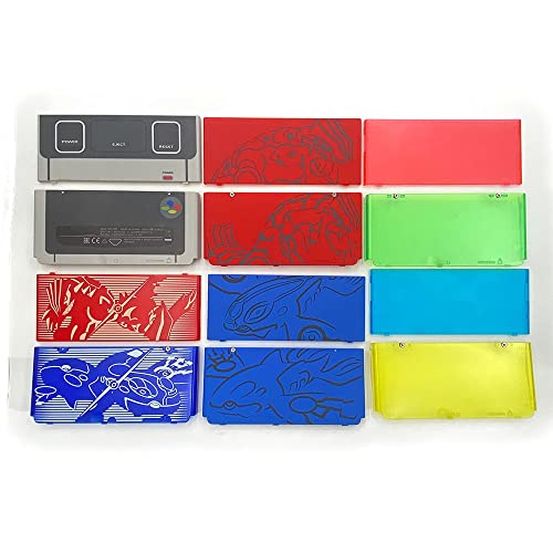 2015 New Nintendo 3DS Replacement Faceplate Set - Clear Green & Pink Plastic Covers for Front & Back | Perfect for Gaming Protection & Customization