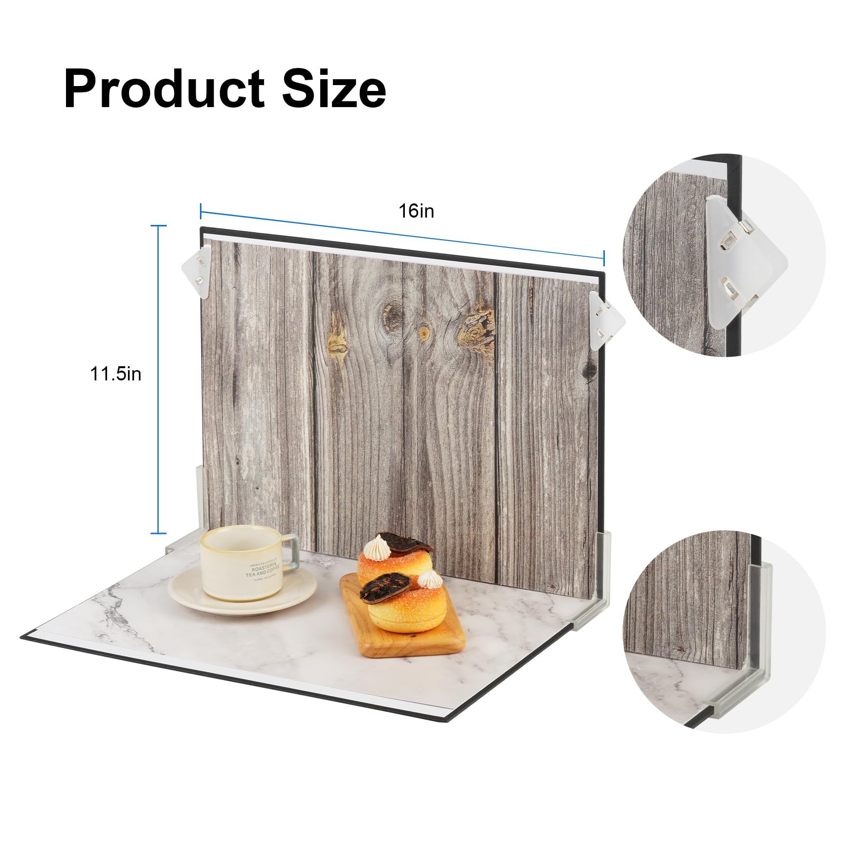 Meking 9-Piece Small Product Photography Backdrop Kit - 18 Double-Sided Patterns, 16x11.5 Inch Tabletop Backdrop Boards for Food, Jewelry & Etsy Product Photography - Perfect for Online Stores & Social Media Content Creation