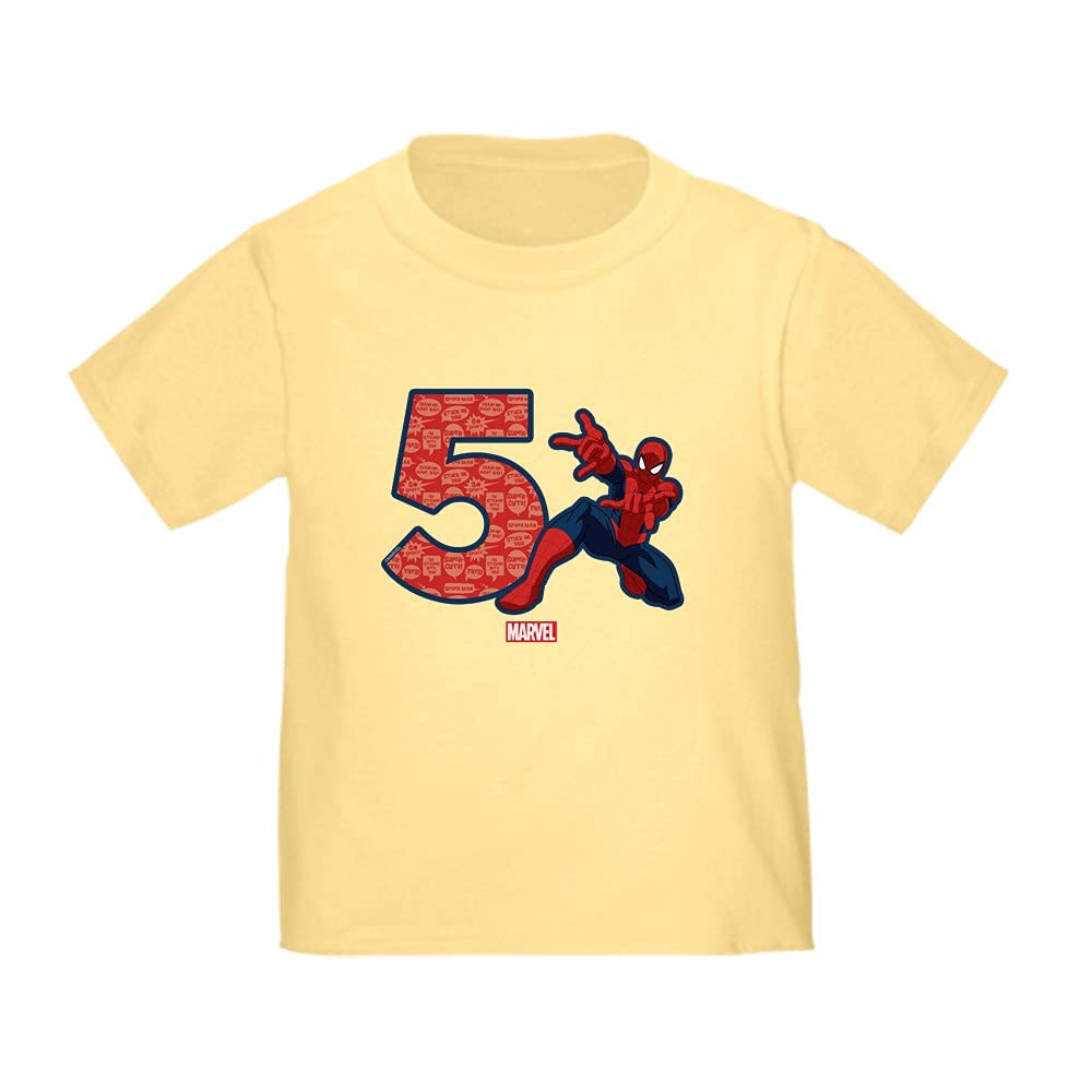 Spider-Man Birthday Toddler T-Shirt for 5 Year Old Boys - Superhero Costume Party Outfit & Kids' Gift