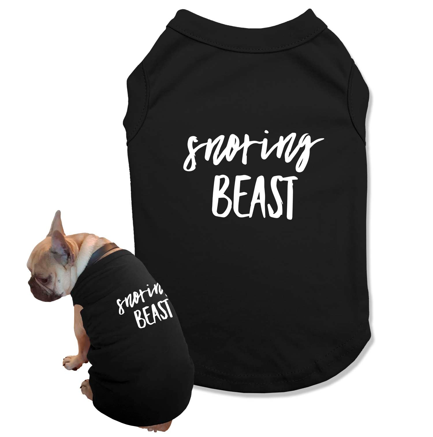 Fun Matching Dog and Owner T-Shirts - Snoring Beast & Sleeping Beauty - Perfect for Pet Lovers, Family Photos, and Dog-Themed Events