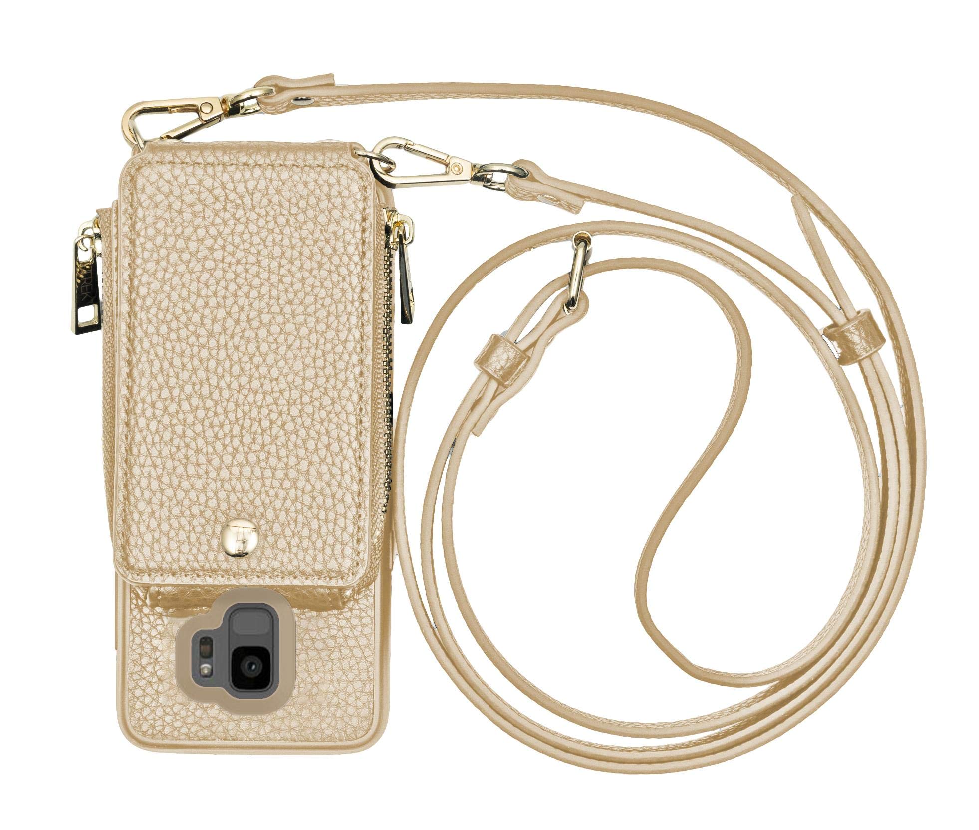 Premium All-in-One Crossbody Phone Case & Wallet for Samsung Galaxy S9 - Gold | Hands-Free Convenience for Travel, Shopping & Everyday Use
