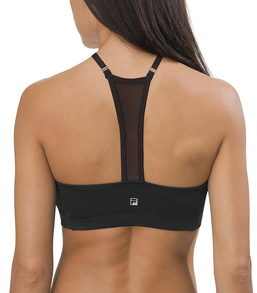 Fila Women's Skinny Back Sports Bra - Comfortable & Supportive Workout Top for Running, Yoga & Gym - White
