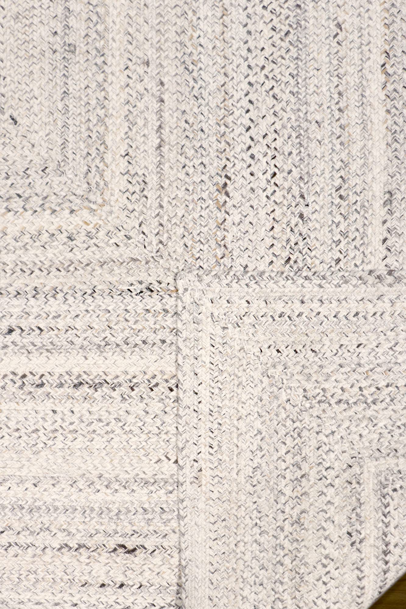 Pasargad Home Camilo Hand Braided Geometric Area Rug 4x6 Feet - Ivory Indoor Outdoor Rug for Living Room, Bedroom, Patio & Deck