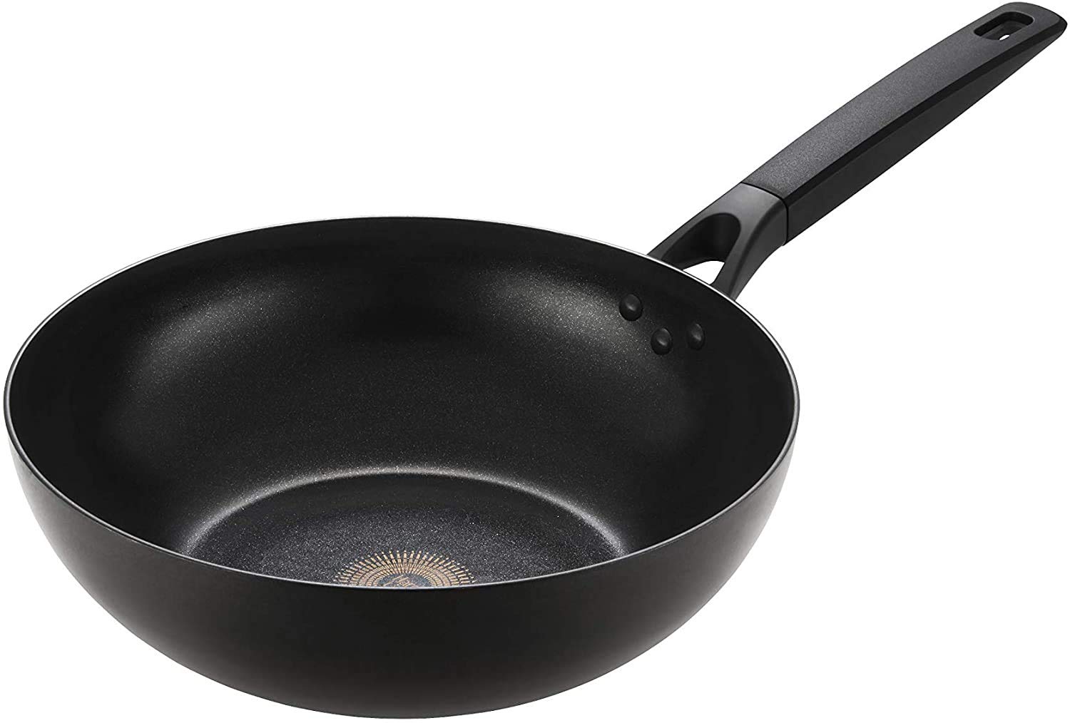 LocknLock 13 Inch Hard & Light Black Wok - Hard Anodized Aluminum Nonstick Cookware with Ergonomic Bakelite Handle, PFOA Free, Induction Compatible, Dishwasher & Oven Safe - Perfect for Stir-Frying, Sautéing & Asian Cooking