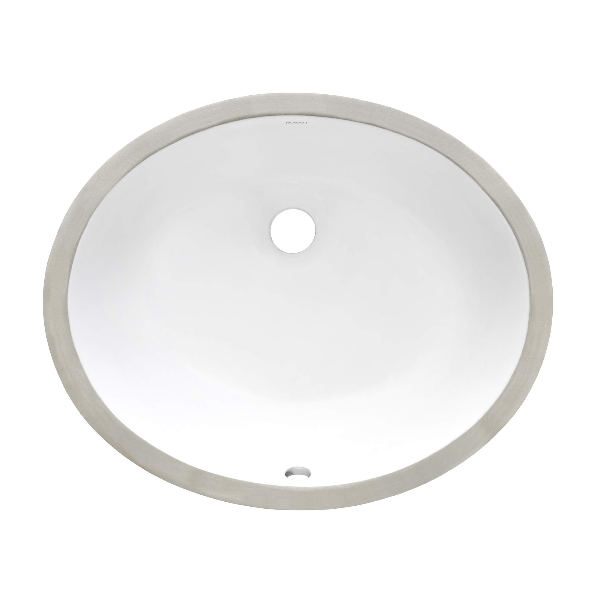 Ruvati 19 x 16 Inch White Oval Ceramic Undermount Bathroom Sink with Overflow - Porcelain Vanity Basin for Bathroom & RV (RVB0619) - Perfect for Modern Home, Guest Bath, and Tiny House Renovations