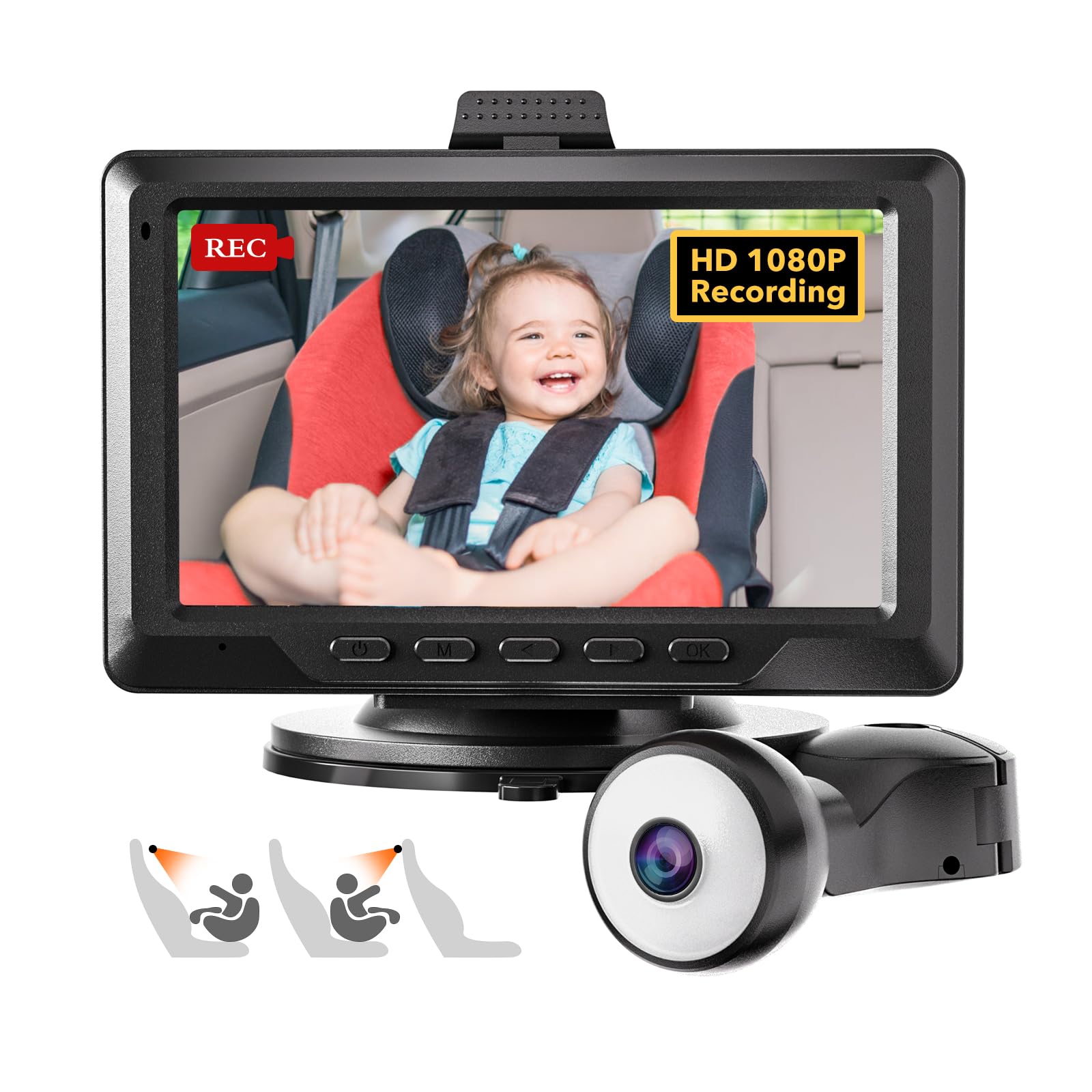 REDTIGER Baby Car Camera with 4.4