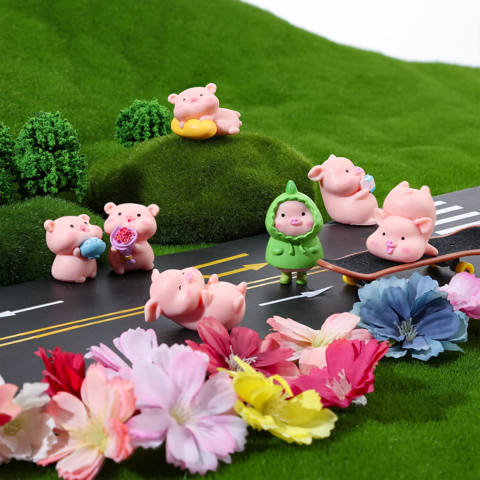 19 Pcs Mini Pig Figurines - Cute Animal Toy Set for Cake Toppers, Home Desk Decor, Birthday Party Supplies | Perfect for Farm Theme Parties, Baby Showers & DIY Crafts