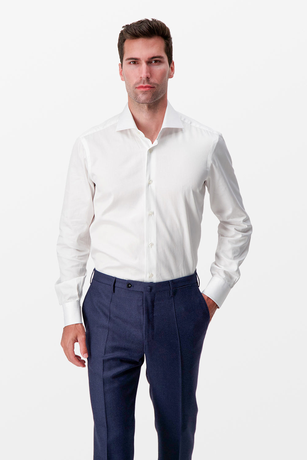 Barba Napoli White Classic Shirt for Men | Premium Italian Dress Shirt | Formal & Business Attire | Perfect for Office, Weddings & Special Occasions