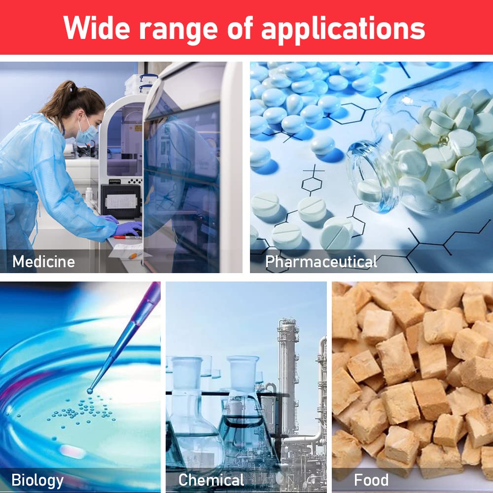 HNZXIB 0.12㎡ -60℃ Vacuum Freeze Dryer with Rotary Vane Pump | Compact Desktop Lyophilizer for Home & Lab Use | Perfect for Food Preservation, Pharmaceuticals & Biological Samples (110V)