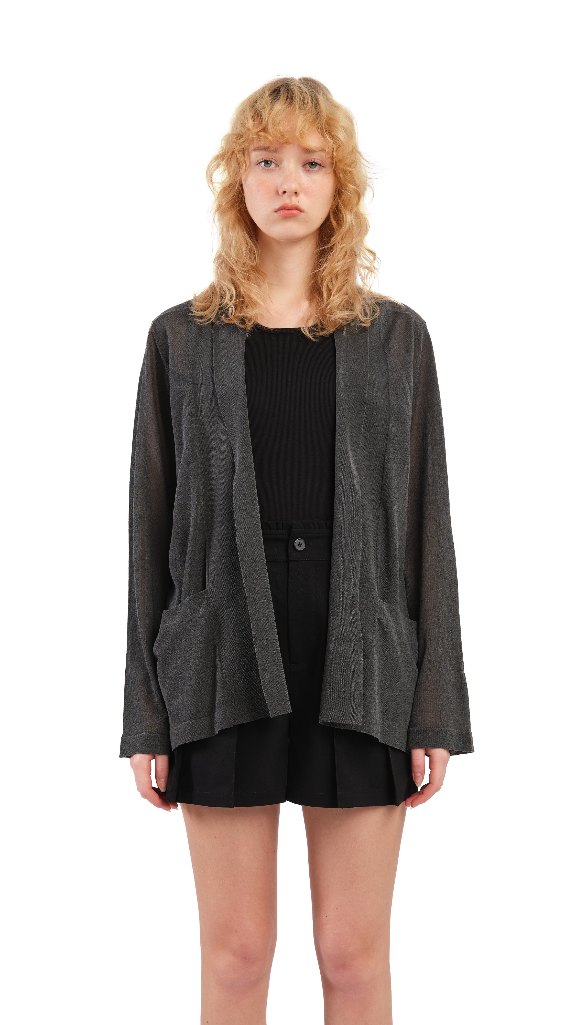 Elegant Sheer Knit Blazer for Women - Lightweight Open-Front Cardigan Jacket - Perfect for Office Wear, Date Nights & Spring Layering