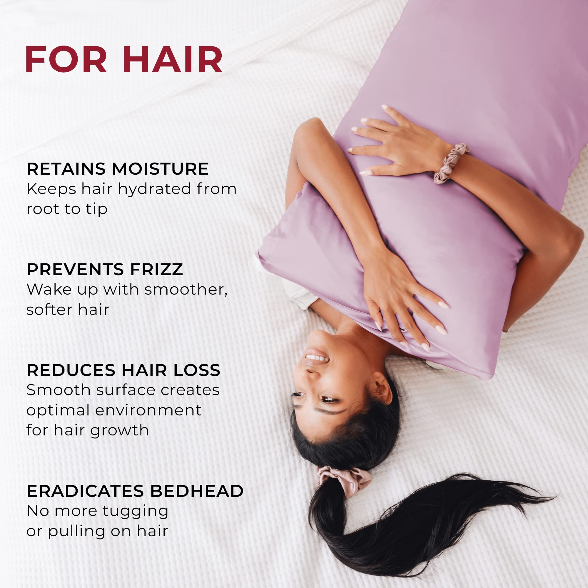 Mellanni 100% Pure Silk Pillowcase King Size - Hypoallergenic & Breathable Silk Pillow Cover for Hair & Skin Care - Wrinkle Prevention - Naturally Cooling with Hidden Zipper - Easy Care (King, Lilac) - Perfect for Beauty Sleep, Hot Sleepers & Sensitive Skin
