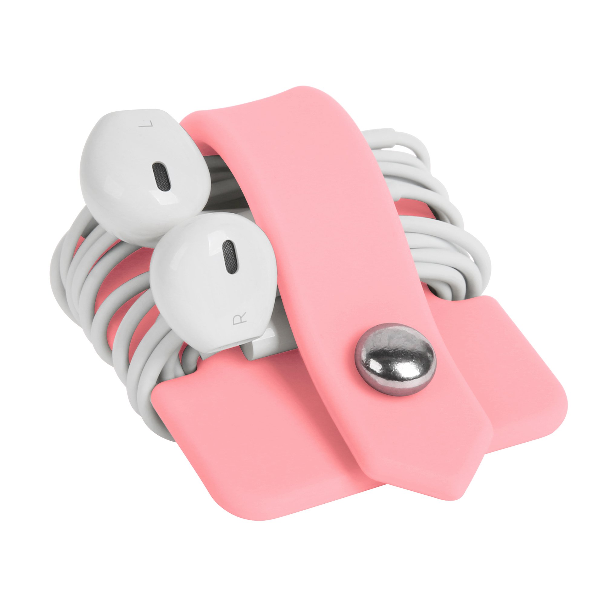 ELFRhino Premium Cord Organizer for Earbuds & Headphones - Cable Winder, Earphone Wrap & Storage Case (Pink) - Perfect for Travel, Office & Home Organization