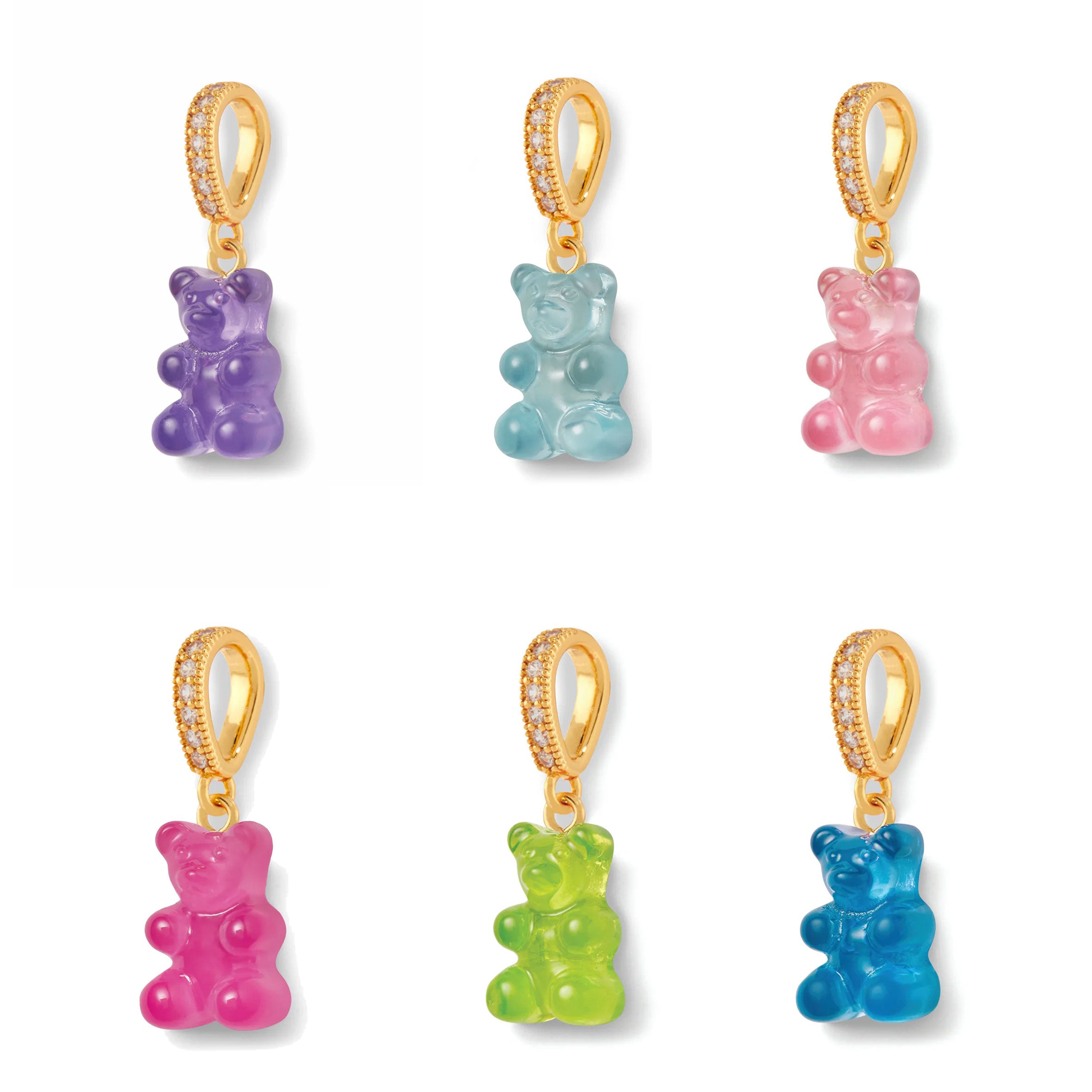 Nostalgia Bear Translucent Pendant Necklace with Pave Gold Connector - Perfect for Gifts, Anniversaries & Everyday Elegance