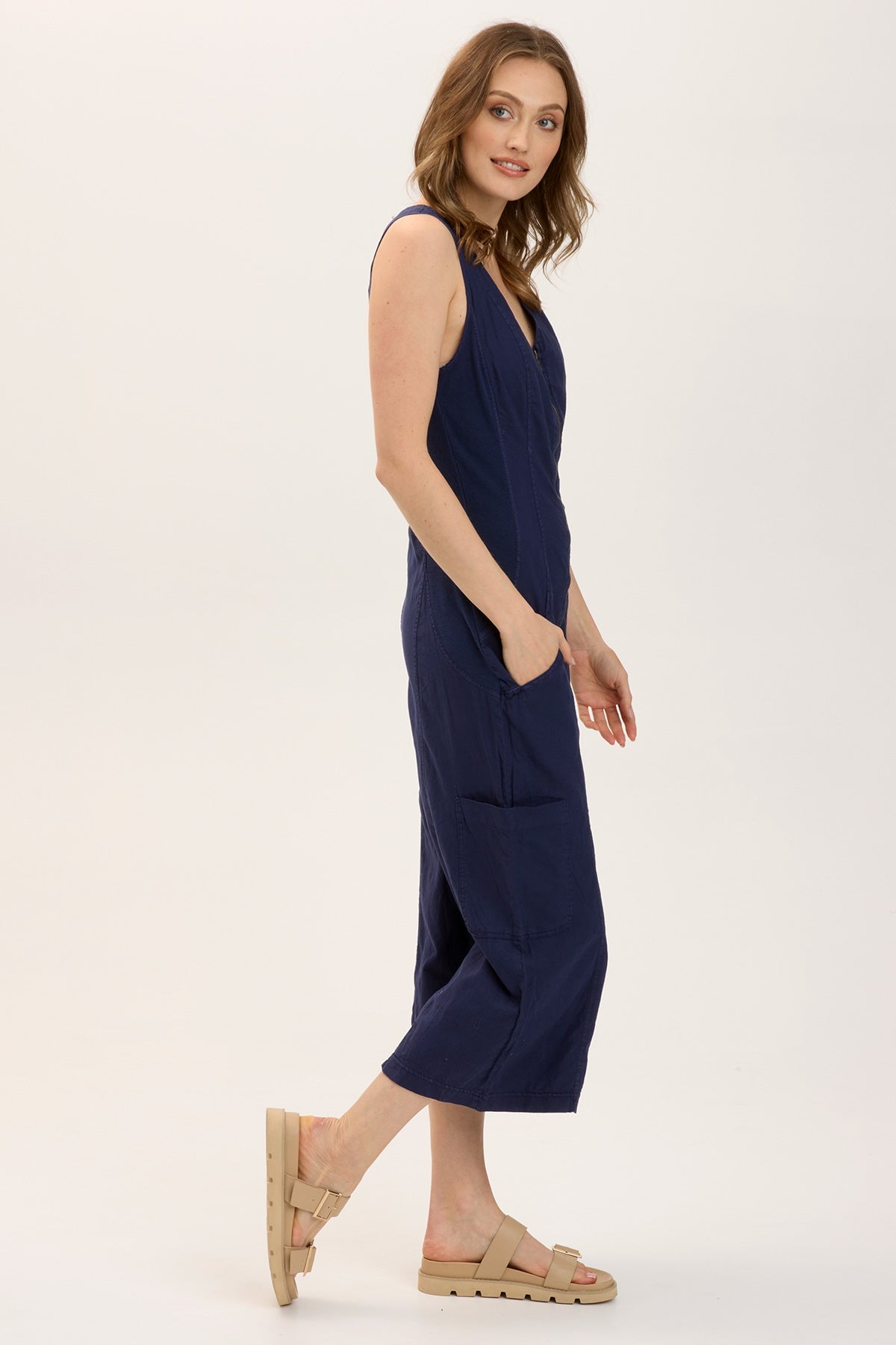 Linen Norris Jumpsuit for Women - Comfortable & Stylish Summer Romper with Pockets | Perfect for Beach, Vacation & Casual Outings
