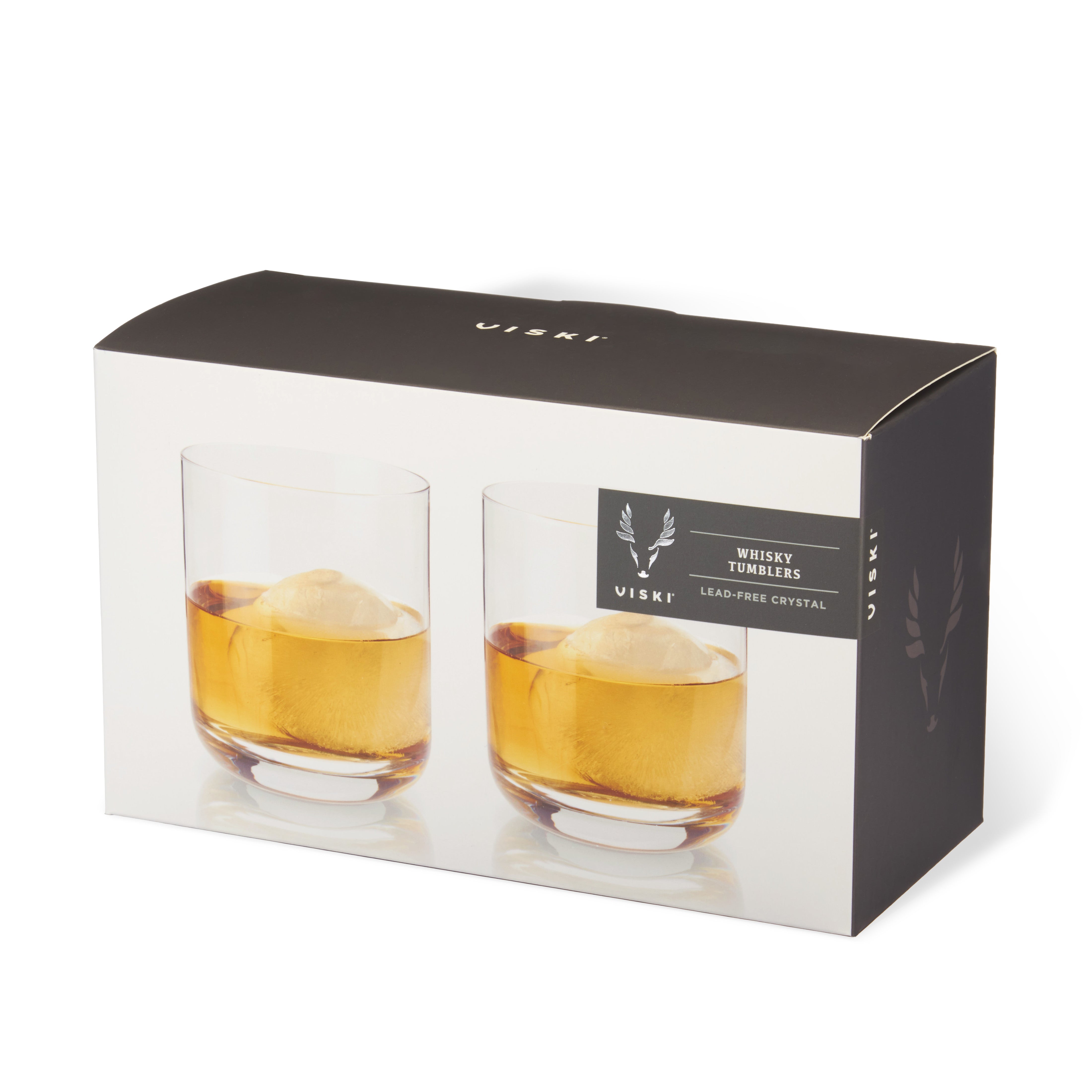 Premium Raye Crystal Tumblers Set of 2 - Elegant 16oz Glass Cups for Wine, Cocktails & Iced Coffee - Perfect for Home Bar, Dinner Parties & Gift Giving