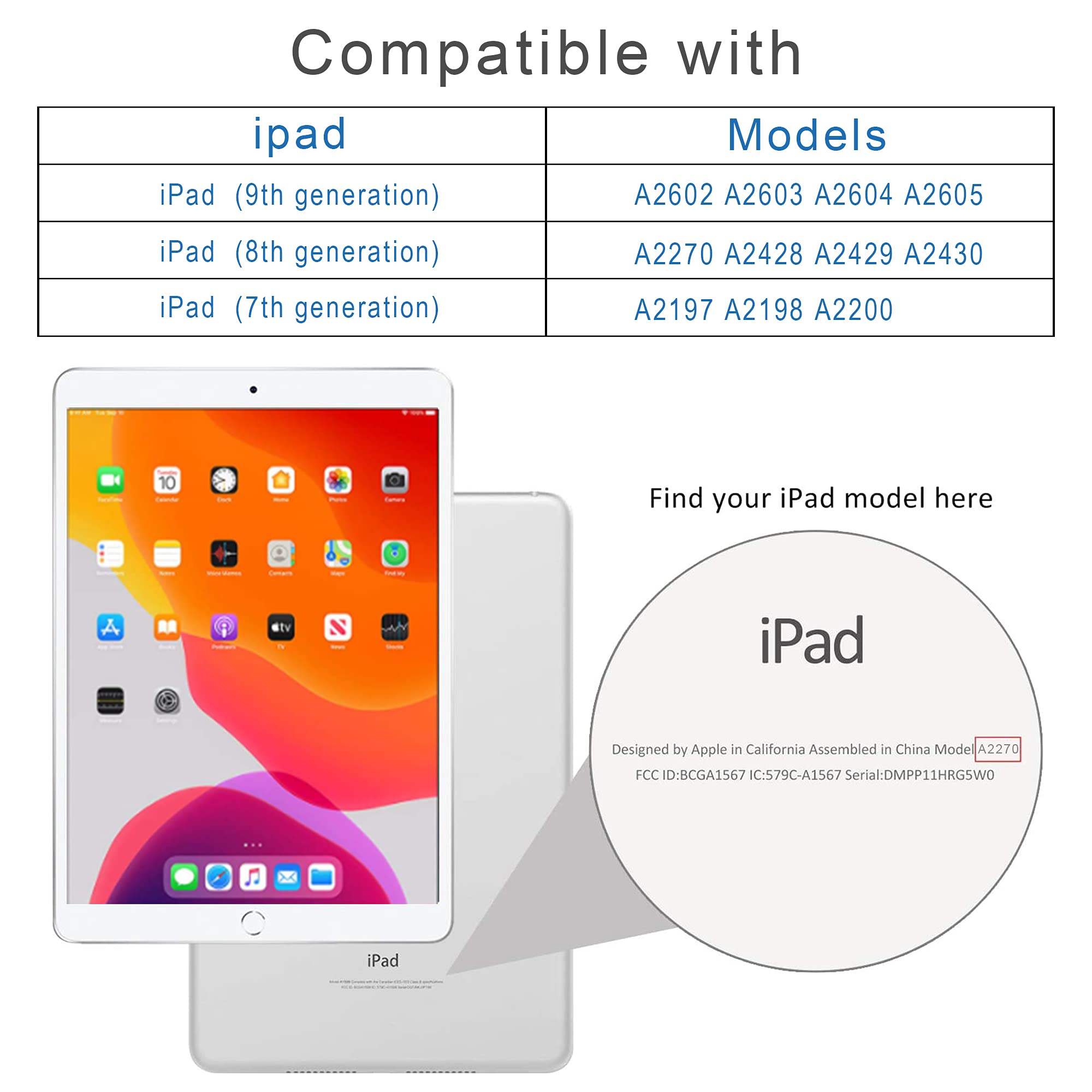 Arae iPad 10.2 inch Case Compatible with iPad 9th/8th/7th Generation (2021/2020/2019) - Auto Wake/Sleep, Pencil Holder, Adjustable Stand Cover in Rose Gold - Perfect for Work, Study & Travel
