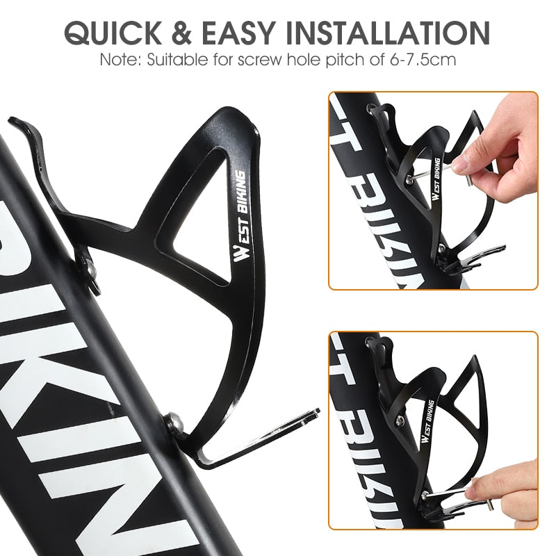 Lightweight Aluminum Alloy Bike Water Bottle Holder - Universal MTB & Road Bicycle Cage Rack - Durable Cycling Accessories for Mountain Biking, Commuting & Outdoor Sports