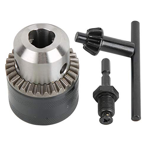 High-Accuracy Drill Chuck with Key - Durable Wear-Resistant Hex Head Adapter for Drilling & Milling Tools | Perfect for Metalworking, Woodworking & DIY Projects