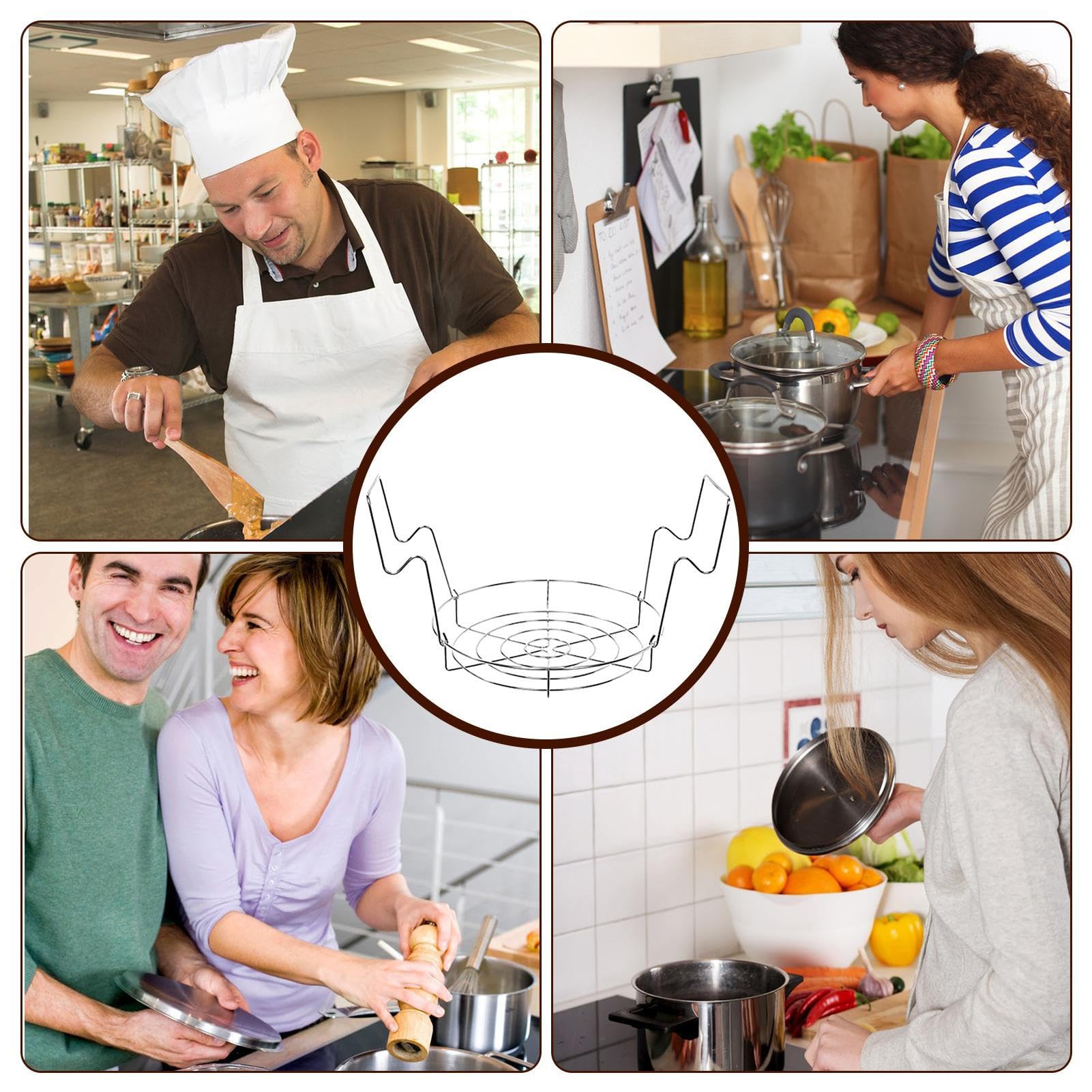 Stainless Steel Canning Rack for Stock Pot - Steamer Rack with Handles for Mason Jars, Anti-Scalding Wire Stand - Perfect for Home Canning, Preserving, and Steam Cooking