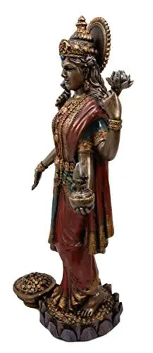 Pacific Giftware 10068 Lakshmi Statue - 12 Inch Hindu Goddess of Wealth & Prosperity Home Decor for Meditation Room, Office Desk or Spiritual Altar