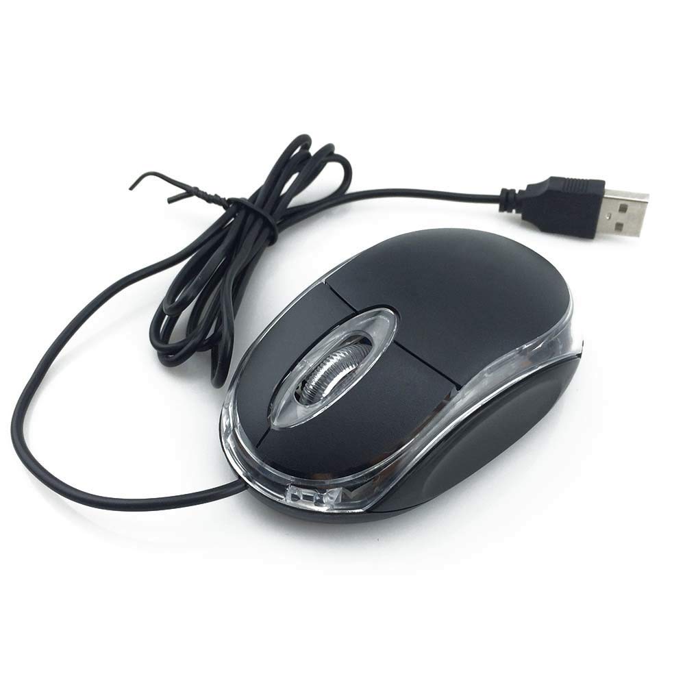 ANRANK UM2030AK Black USB Optical 3-Button Gaming Mouse with Scroll Wheel & LED Light - Ergonomic Computer Mouse for PC, Laptop, Office & Home Use - Perfect for Work, Gaming & Everyday Computing