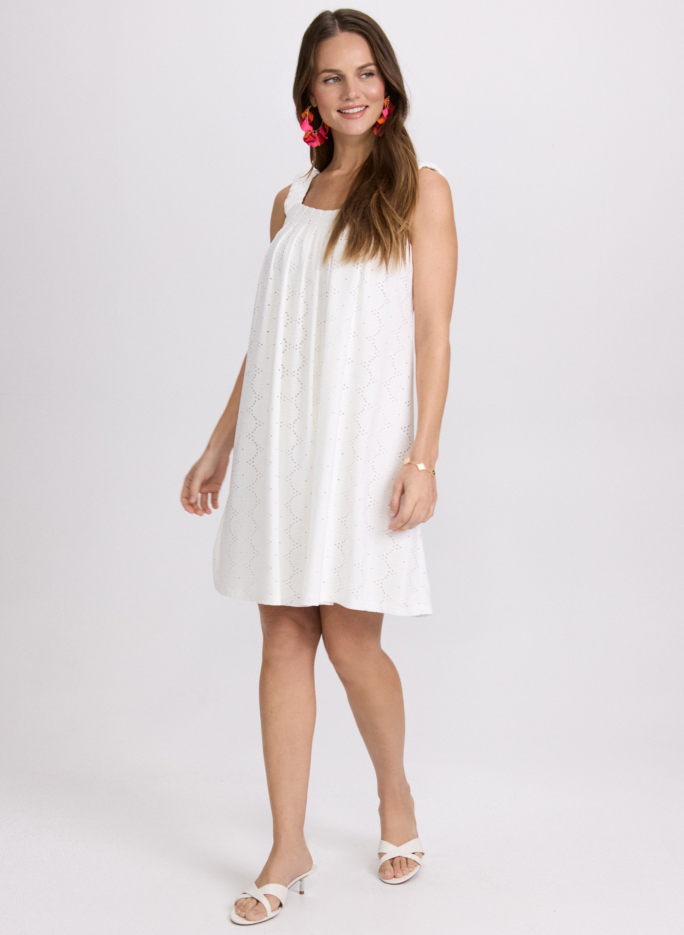 Elegant Eyelet Embroidered Summer Dress for Women - Perfect for Beach Vacations, Garden Parties & Date Nights