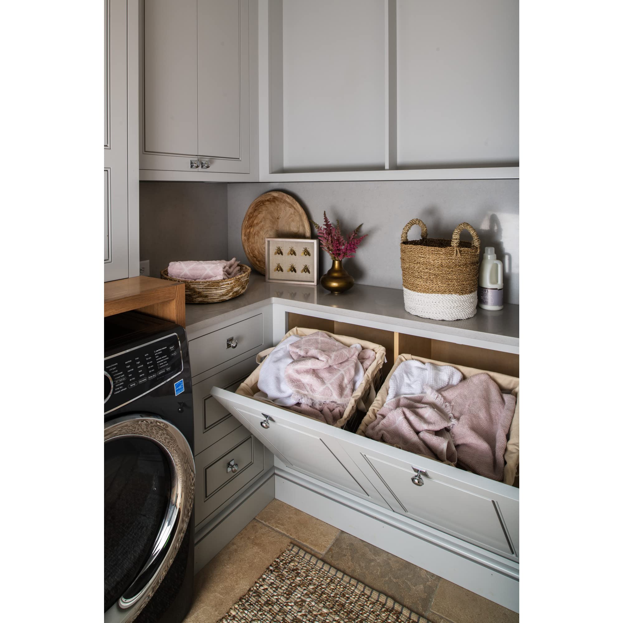 Rev-A-Shelf Steel Tilt Out Hamper for Custom Closet Systems - Space Saving Laundry Bin with Soft Close Hinge - Perfect for Bedrooms, Bathrooms & Walk-In Closets