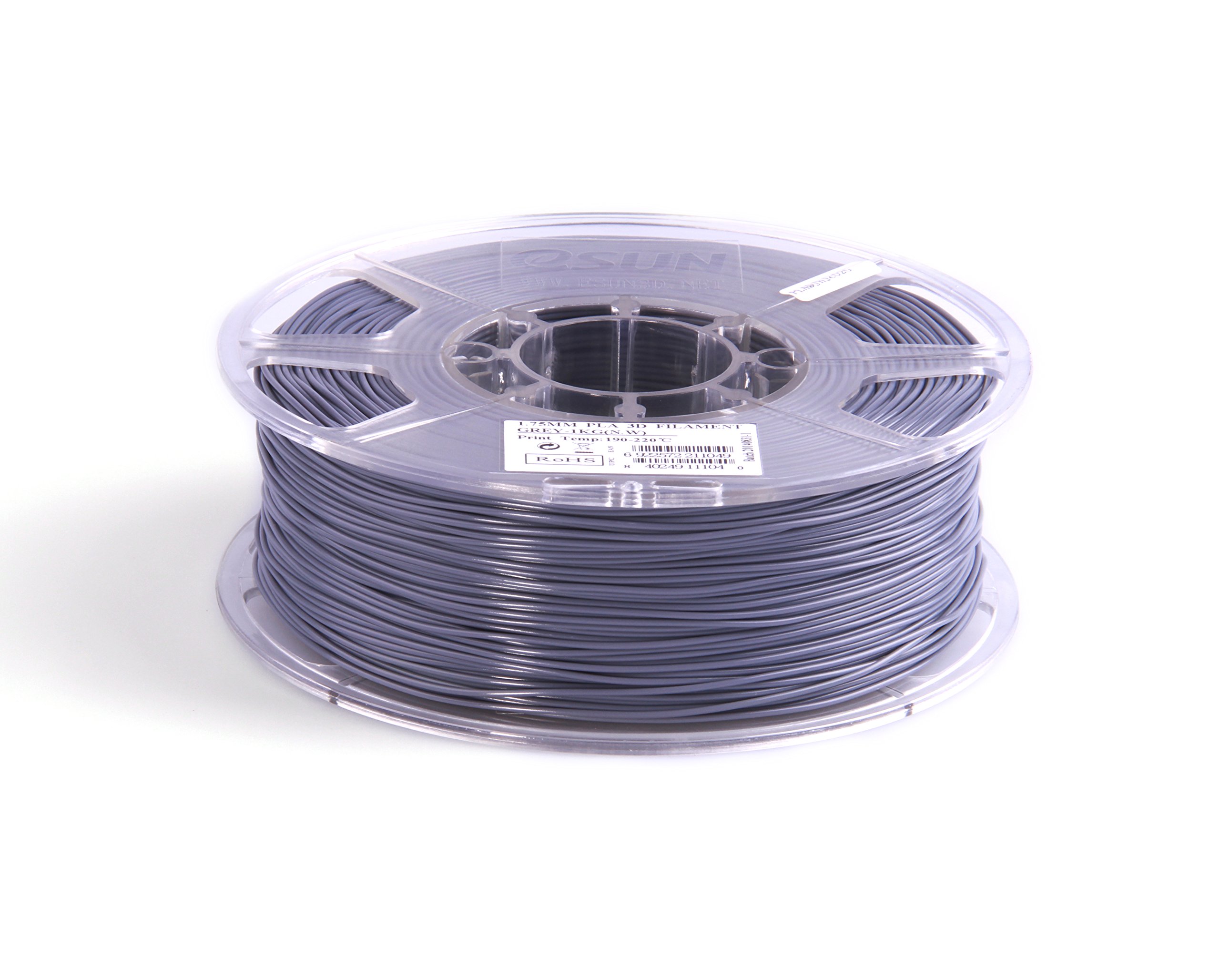 Premium eSUN 1.75mm Gray PLA 3D Printer Filament - 1kg Spool (2.2lbs) for High-Quality 3D Printing - Perfect for Home DIY, Prototyping, and Creative Projects