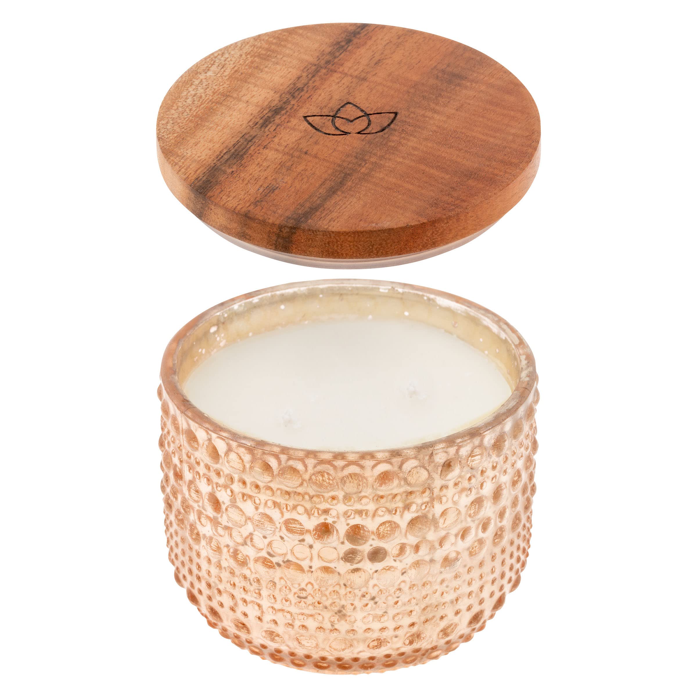Karma Gifts Hobnail Glass Round Scented Candle - Floral Apple Scent Soy Wax Blend Candle for Women | Home Decor, Relaxation & Romantic Gifts