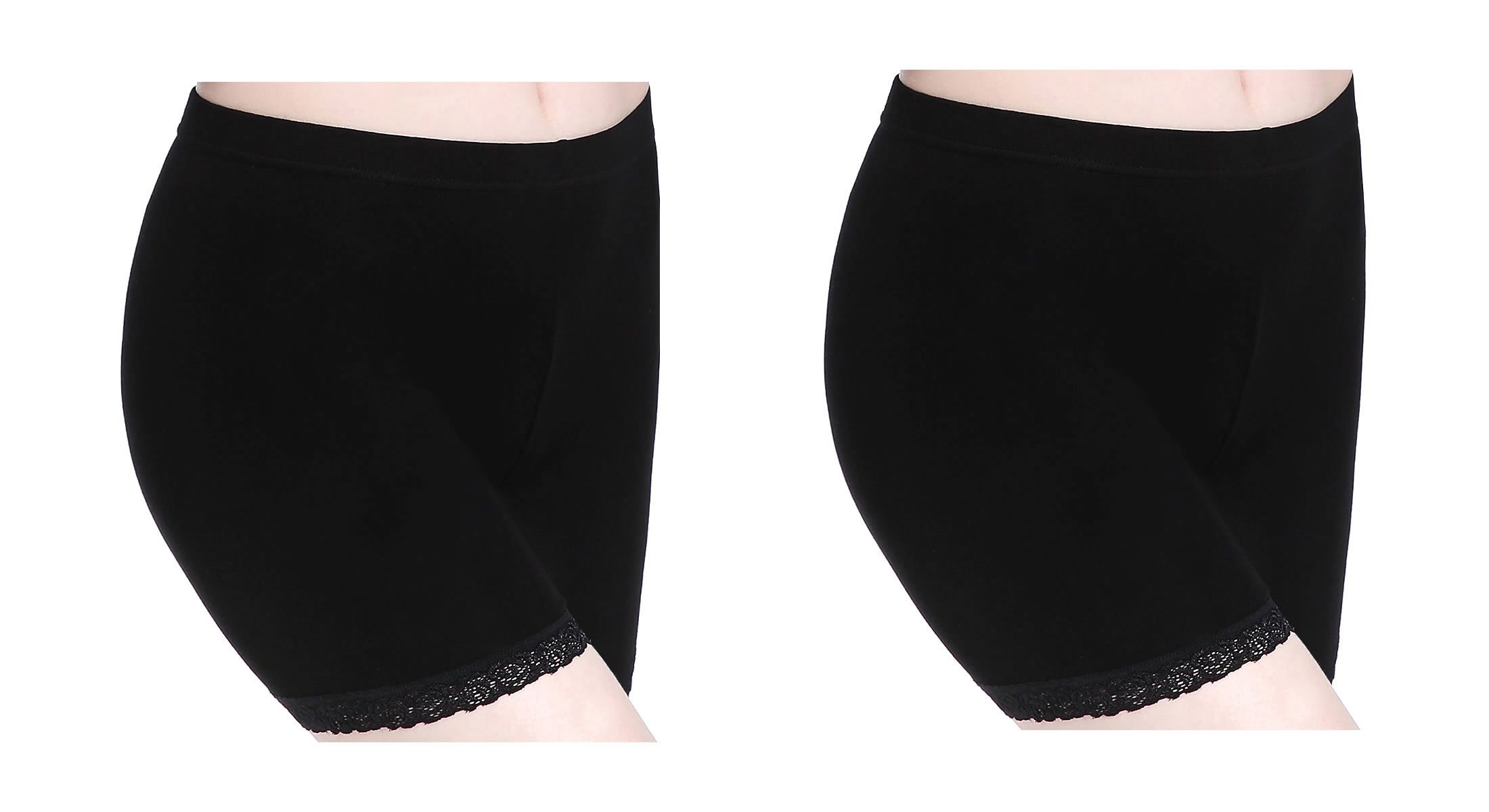 Women's Lace Under Skirt Leggings - Soft Stretch Shorts for Fitness, Yoga & Everyday Wear - Comfortable Layering Leggings for Skirts & Dresses