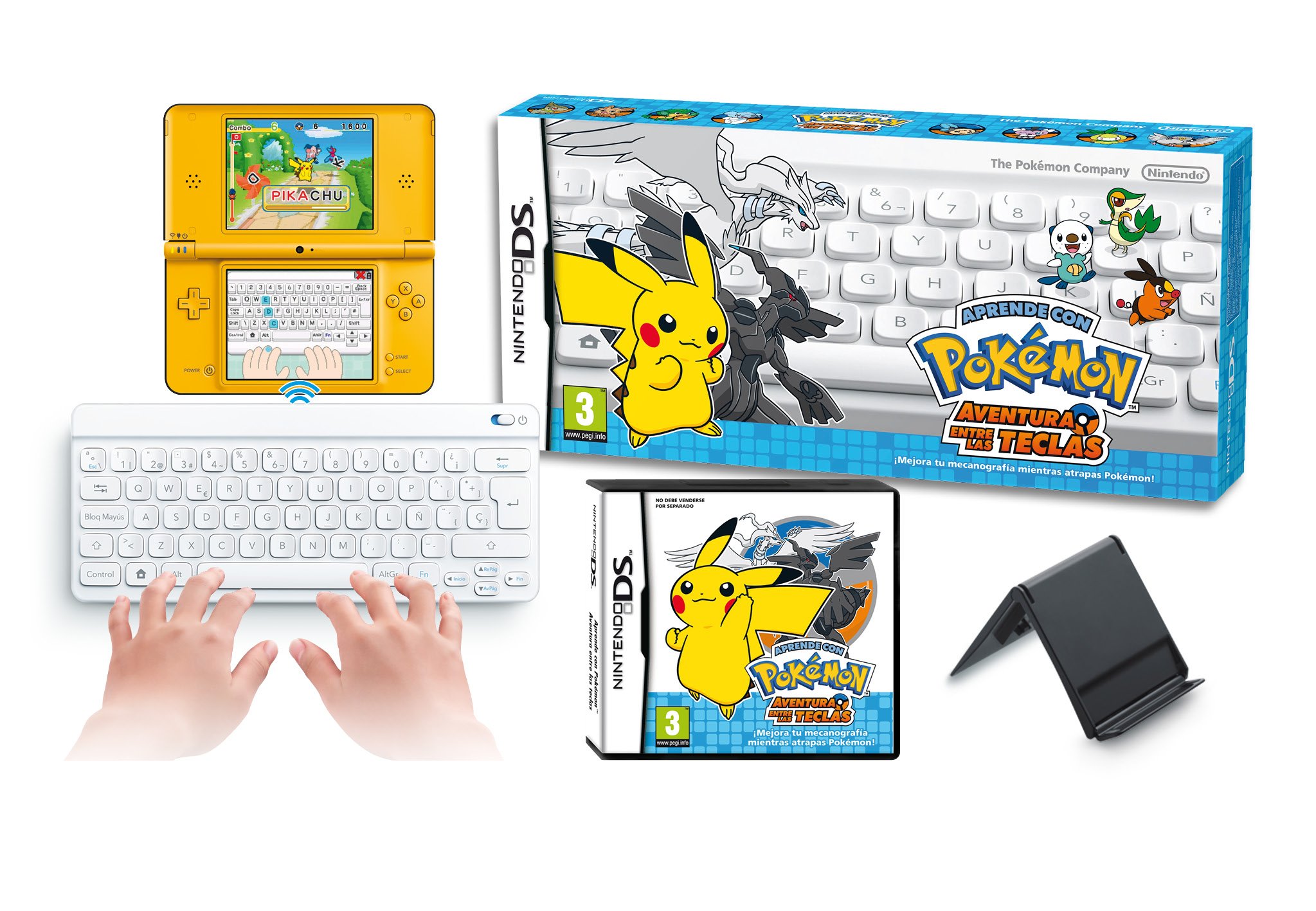 Learn With Pokemon: Typing Adventure Nintendo DS Game - European Import Spanish Version | Educational Typing Practice for Kids & Adults | Perfect for Language Learning & Gaming Fun