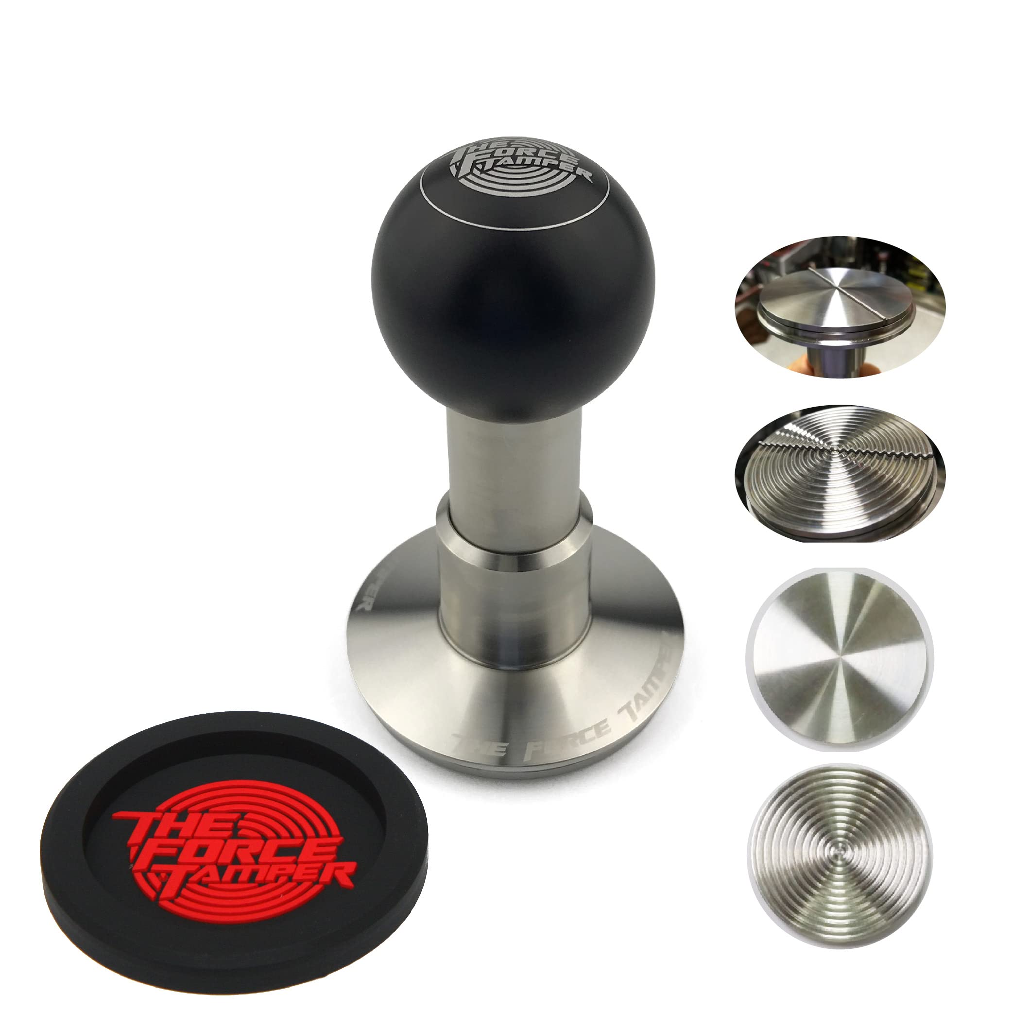Premium Automatic Coffee Tamper with Adjustable Pressure & Auto-Leveling - 53mm The Force Tamper for Espresso - Perfect for Baristas & Home Brewing (Ball Base) - Ideal for Specialty Coffee Shops & Home Espresso Stations