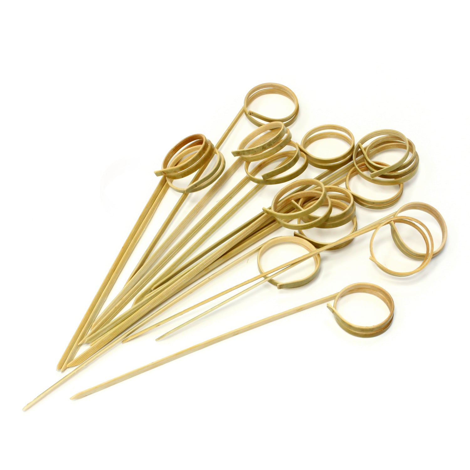Tree Choice 4.7 Inch Bamboo Loofah Looped Skewers - 1200 Count Bulk Pack - Eco-Friendly Natural Skewers for BBQ, Grilling, Fruit, Appetizers & Party Platters