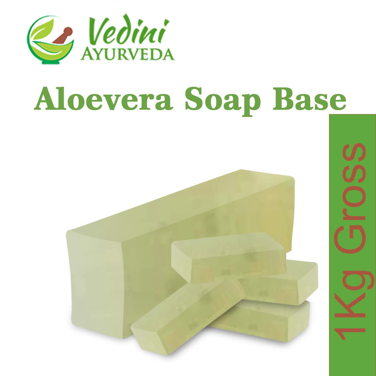 Vedini Aloe Vera Melt and Pour Soap Base - 950g, SLS Free, SLES Free, Paraben Free, Alcohol Free - Natural Soap Making for DIY, Handmade Gifts, and Skincare - Perfect for Sensitive Skin and Home Spa Treatments