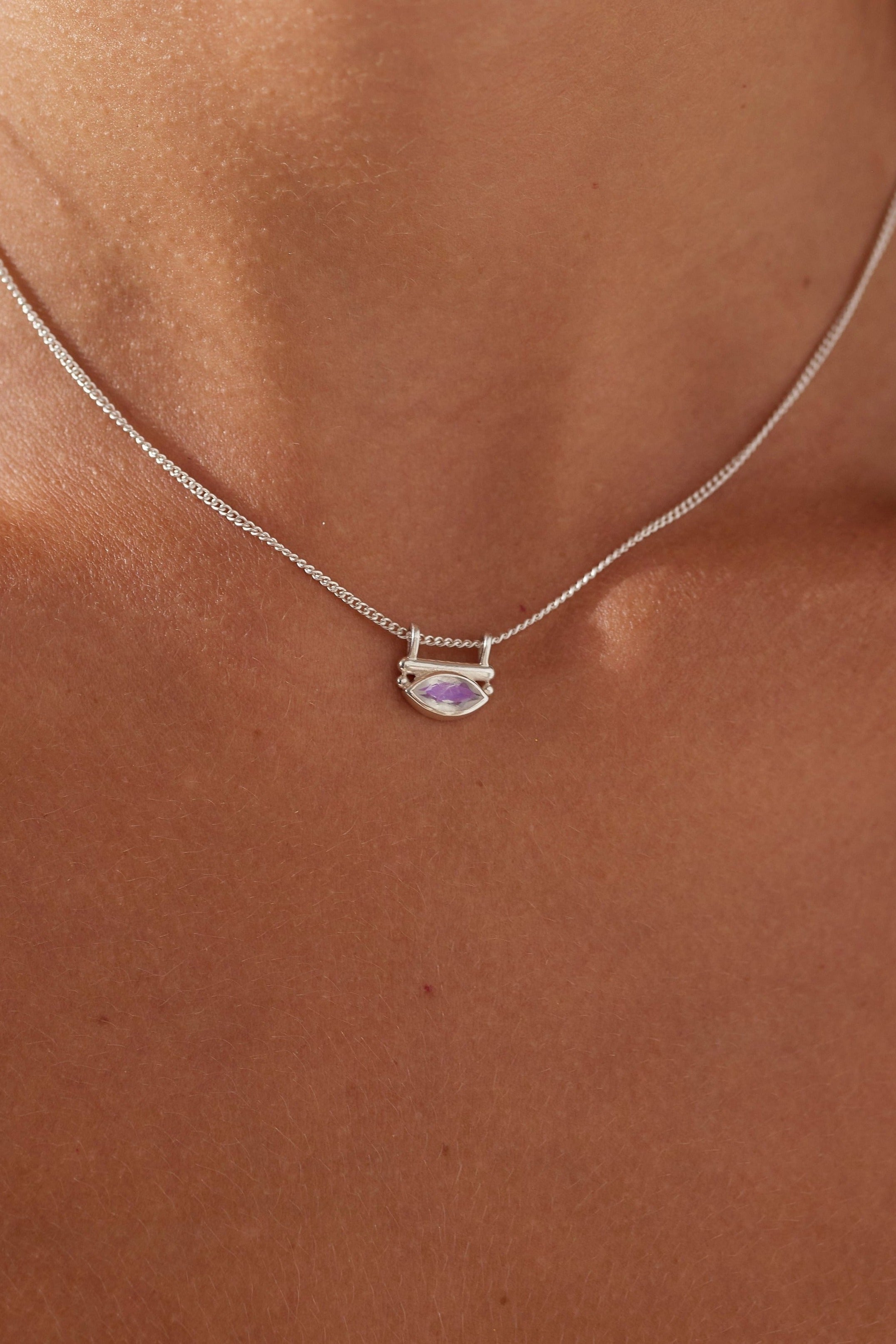 Nyra Moonstone Silver Necklace for Women - Elegant Sterling Silver Jewelry with Genuine Moonstone Gemstone | Perfect for Gifts, Weddings & Everyday Wear